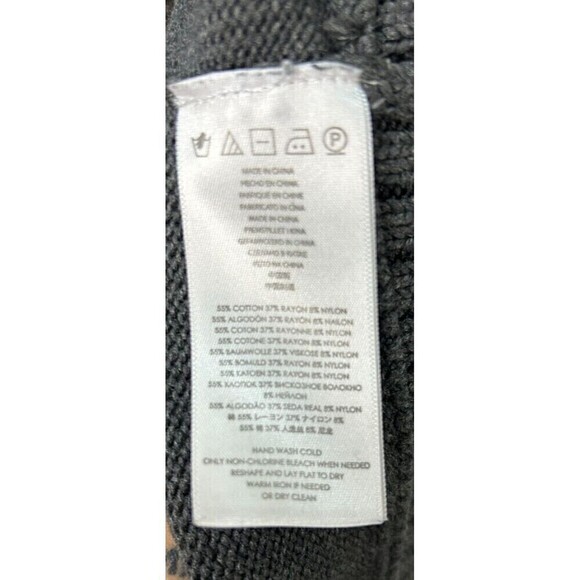 Michael Kors Women Sz L Gray Faux Wrap Sweater Dress Buckle Cowl Neck Ribbed T4 - Picture 12 of 12